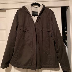 Olive green faux Sherpa jacket 2x